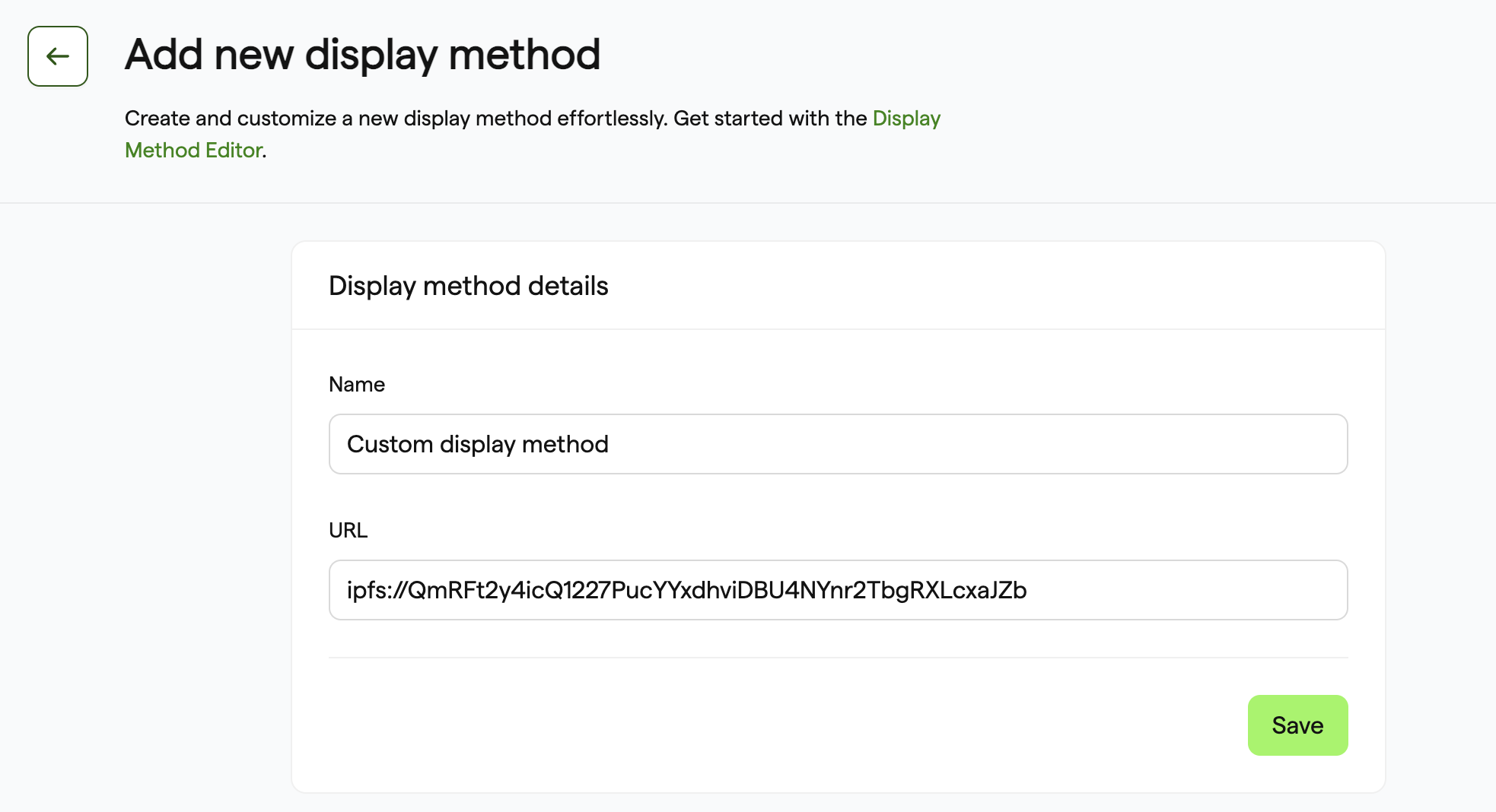Adding the Display Method to the Issuer Node